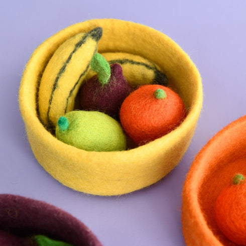 DASHDU - Fruit Salad - Five Felt Fruit Pieces With Bowl